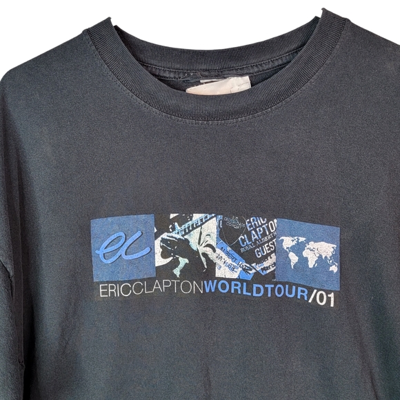 Eric Clapton World Tour 2001 Vintage Concert Tour Rock N Roll T-Shirt Men's XXL - Picture 2 of 7